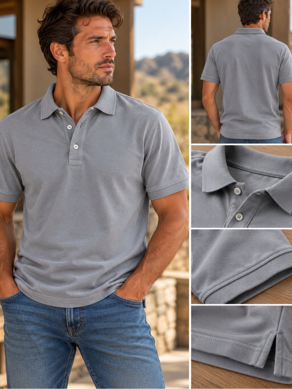 J. Crew Men's Light Gray Polo Shirt